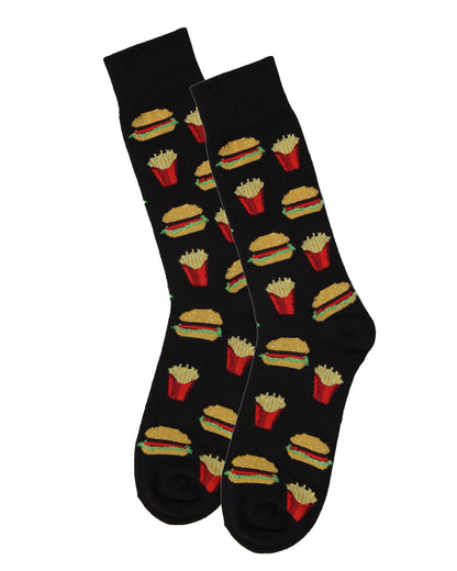Men's 2 Pair Pack Burger and Fries Bamboo Blend Crew Socks