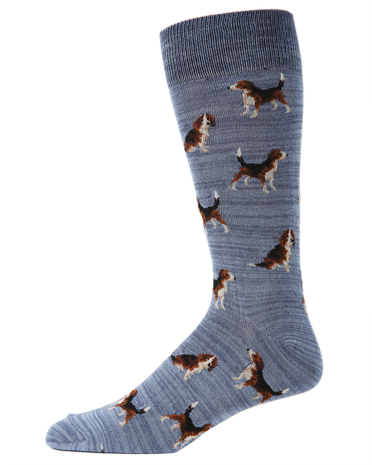 Men's 2 Pair Pack Beagle Dog Bamboo Blend Crew Socks