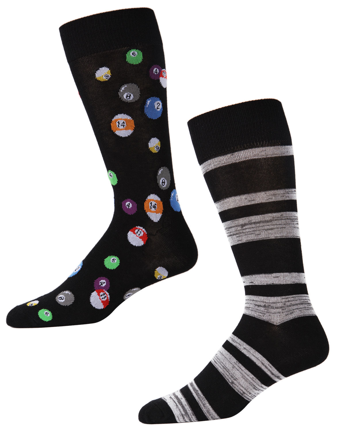 Men's 2 Pair Pack Billiard Ball Bamboo Blend Crew Socks