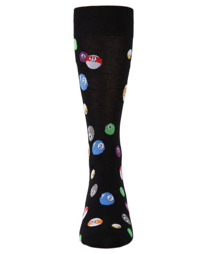 Men's 2 Pair Pack Billiard Ball Bamboo Blend Crew Socks