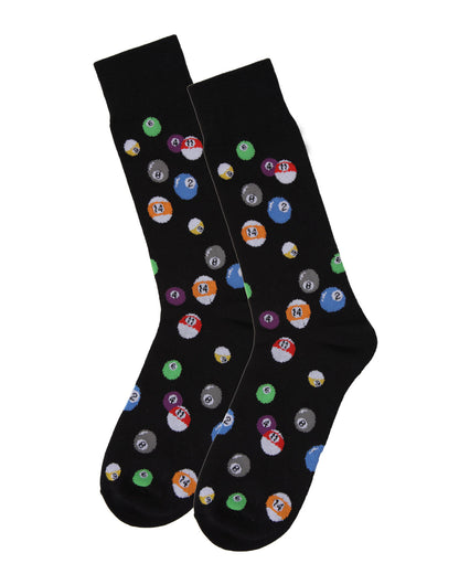 Men's 2 Pair Pack Billiard Ball Bamboo Blend Crew Socks