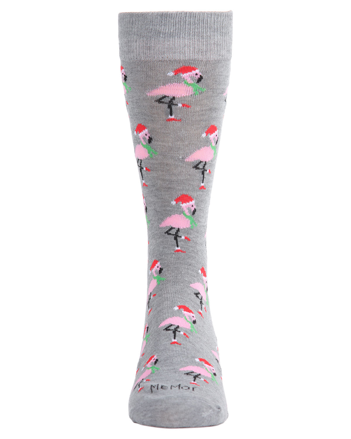 Men's Christmas Festive Flamingo Bamboo Blend Crew Socks