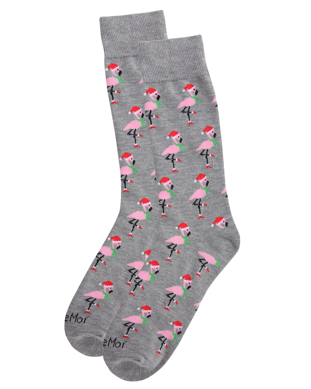 Men's Christmas Festive Flamingo Bamboo Blend Crew Socks