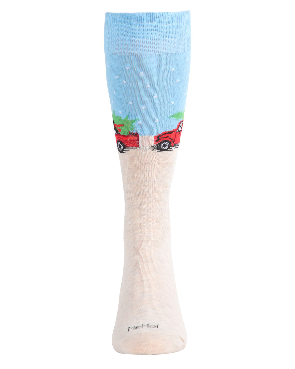 Men's Festive Puppy Pickup Truck Novelty Crew Socks