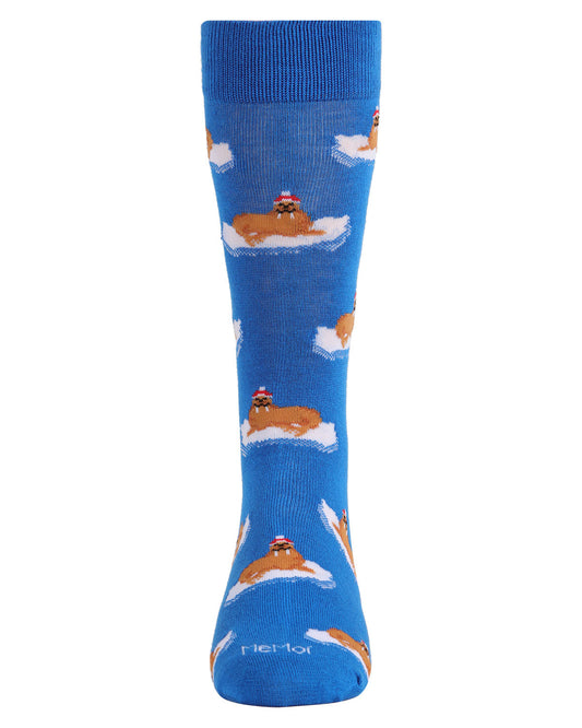 Men's Festive Walrus Novelty Crew Socks