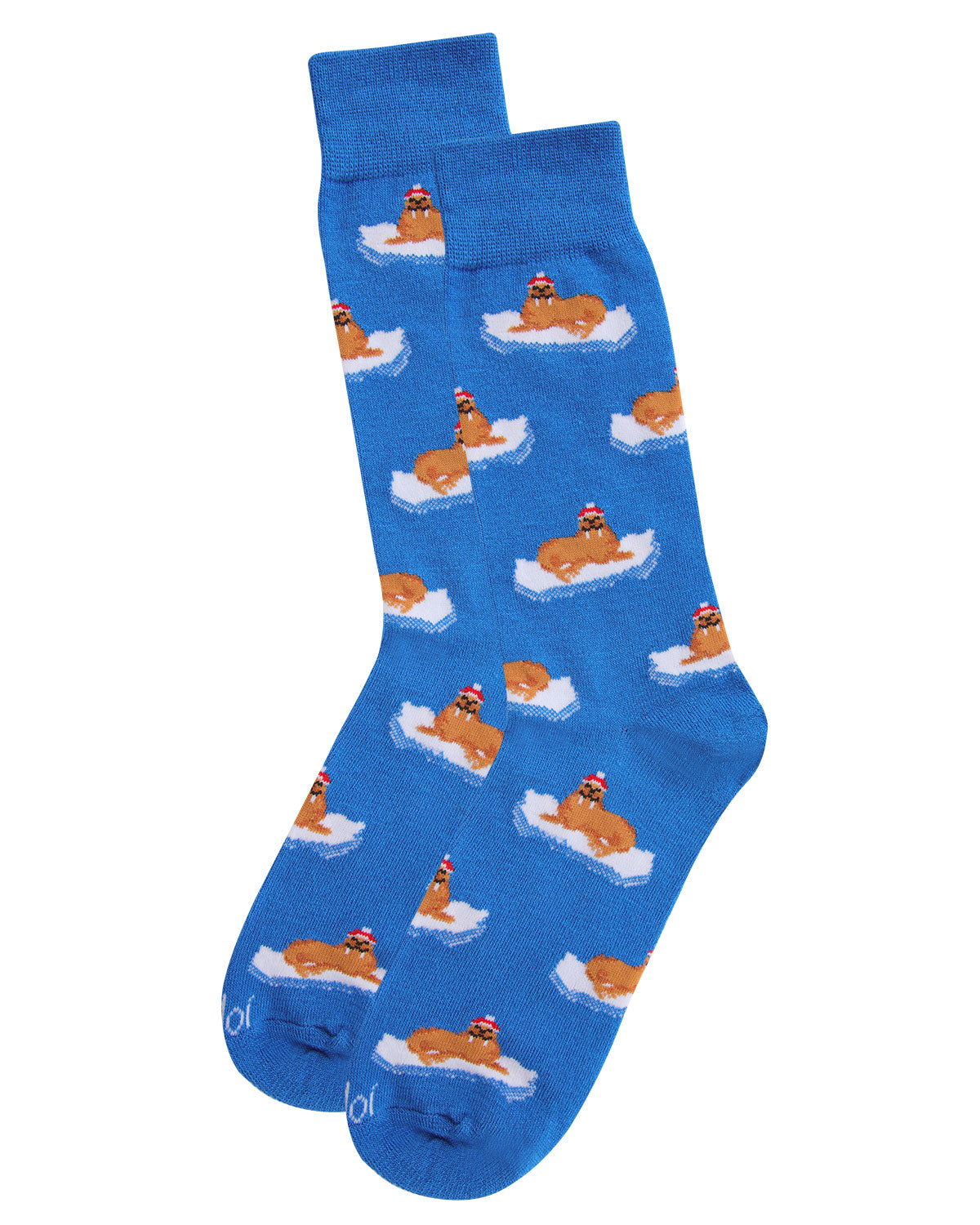 Men's Festive Walrus Novelty Crew Socks