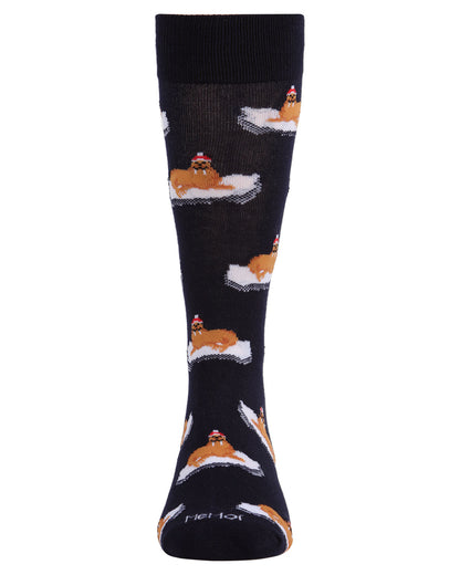 Men's Festive Walrus Novelty Crew Socks