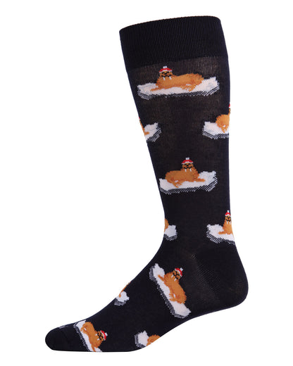 Men's Festive Walrus Novelty Crew Socks