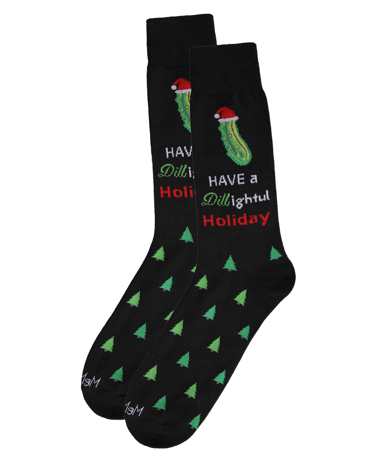 Men's Dill-ightful Holiday Pickle Novelty Crew Socks