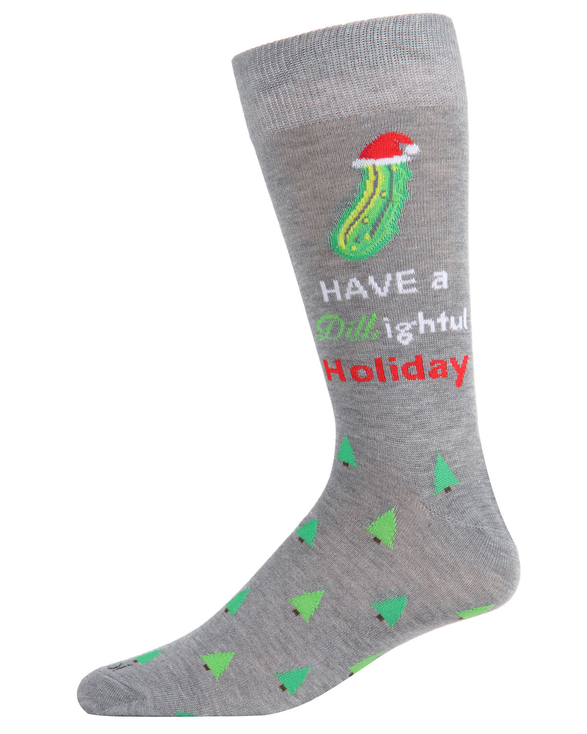Men's Dill-ightful Holiday Pickle Novelty Crew Socks