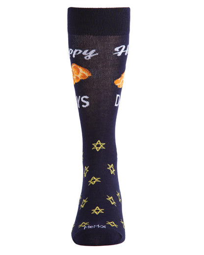 Men's Funny Pun Happy Challah-Days Novelty Crew Socks