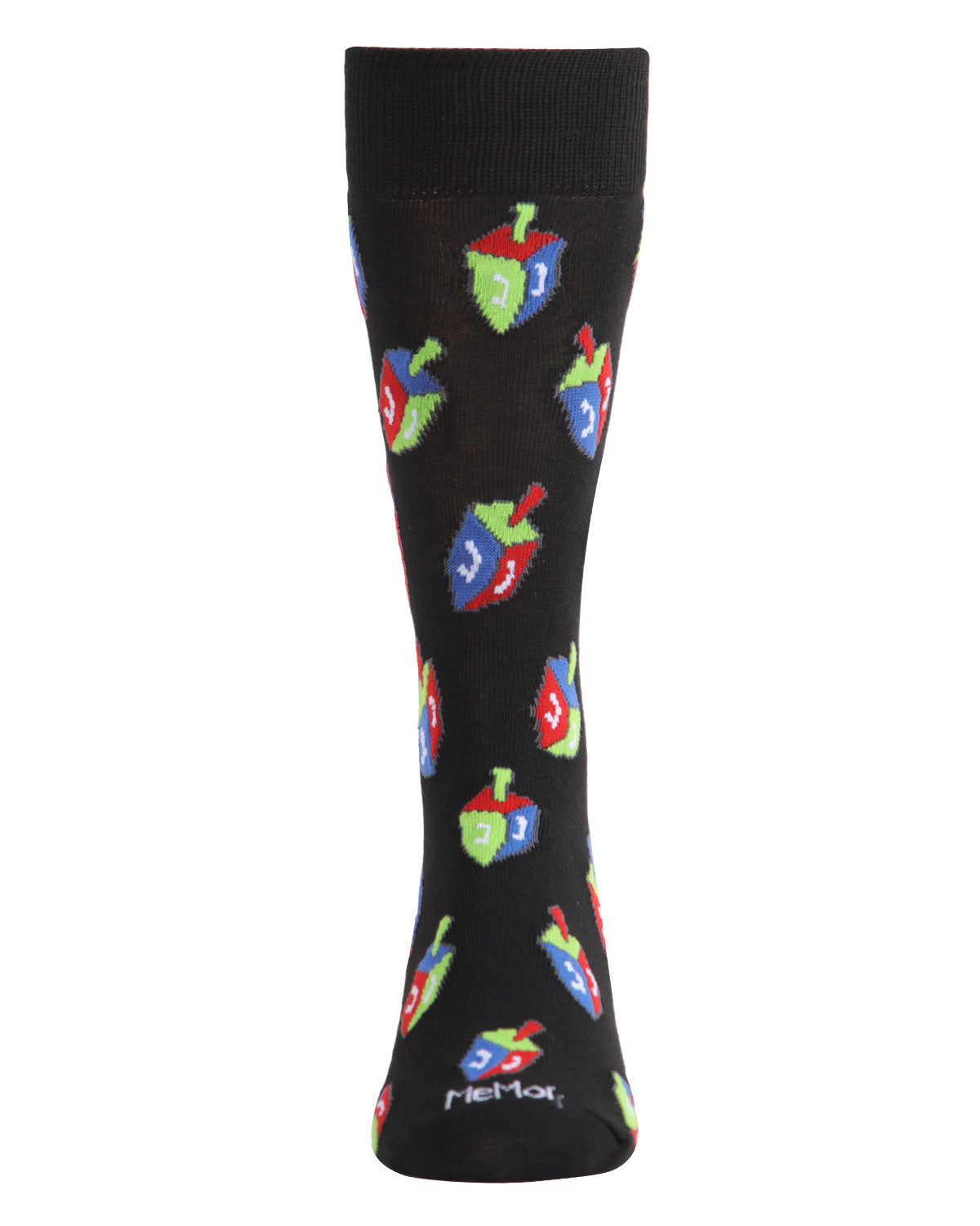 Men's Colorful Hanukkah Dreidel Novelty Crew Socks