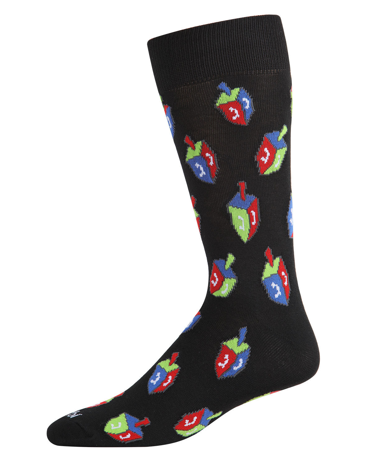 Men's Colorful Hanukkah Dreidel Novelty Crew Socks