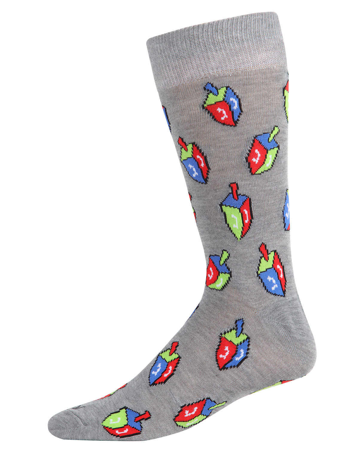 Men's Colorful Hanukkah Dreidel Novelty Crew Socks