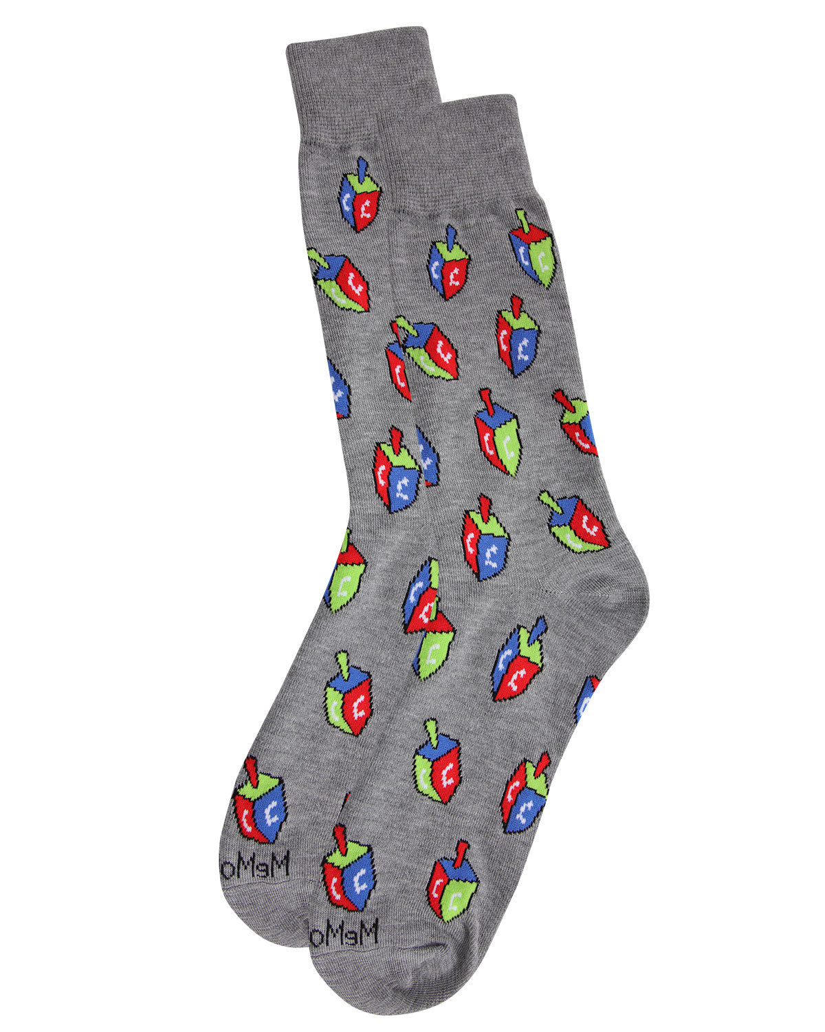 Men's Colorful Hanukkah Dreidel Novelty Crew Socks