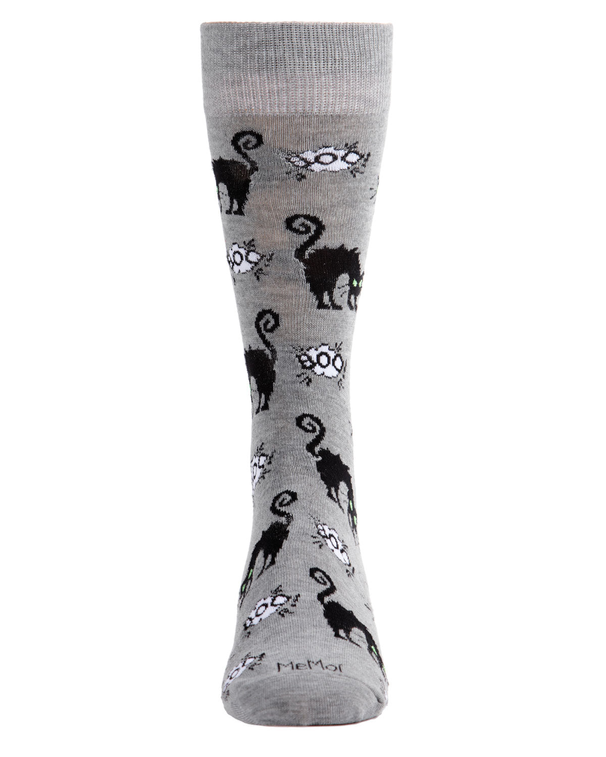 Men's Scary Halloween Black Cat Novelty Crew Sock