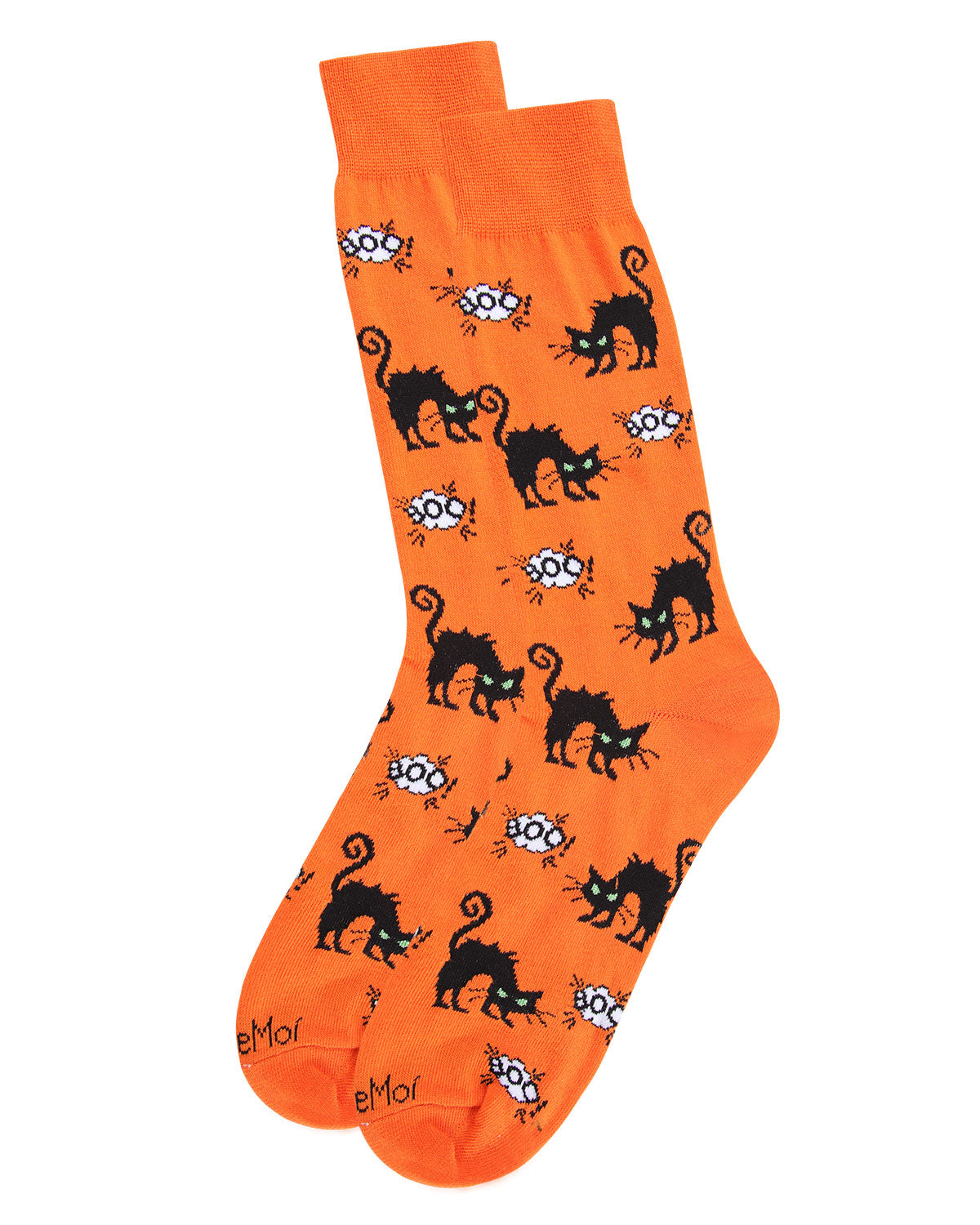 Men's Scary Halloween Black Cat Novelty Crew Sock