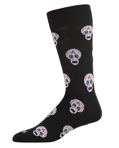 Men's Dia de los Muertos Sugar Skull Novelty Crew Sock