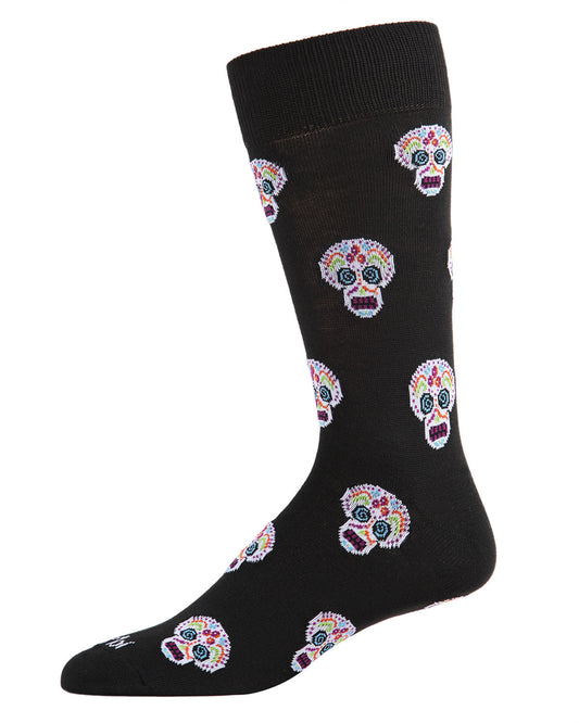 Men's Dia de los Muertos Sugar Skull Novelty Crew Sock