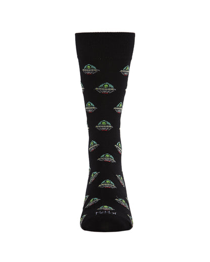 Men's Alien Invasion Bamboo Blend Novelty Crew Sock