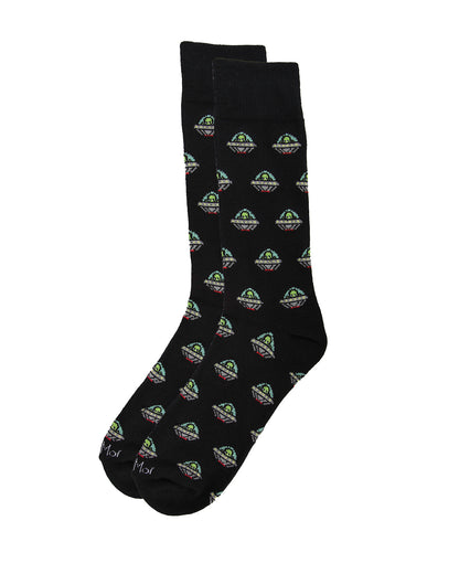 Men's Alien Invasion Bamboo Blend Novelty Crew Sock
