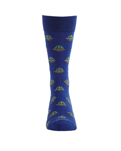 Men's Alien Invasion Bamboo Blend Novelty Crew Sock