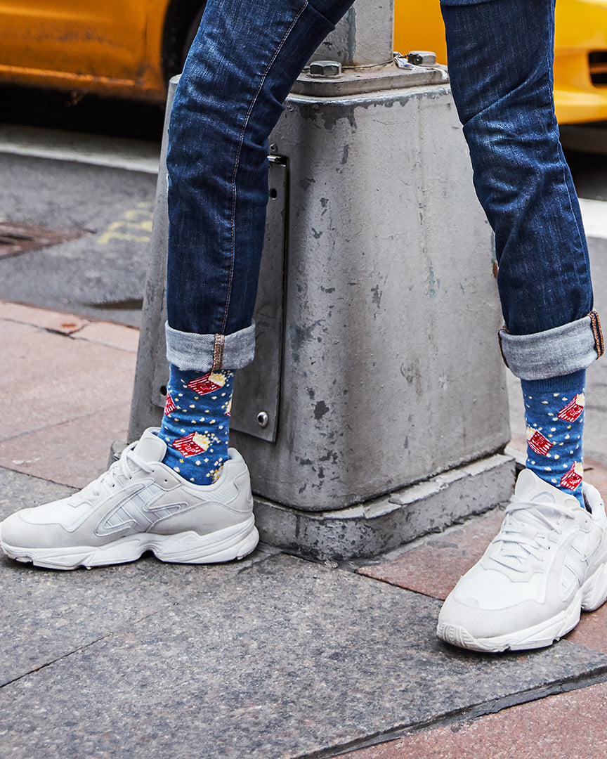 Men's Pass The Popcorn Bamboo Blend Novelty Crew Sock