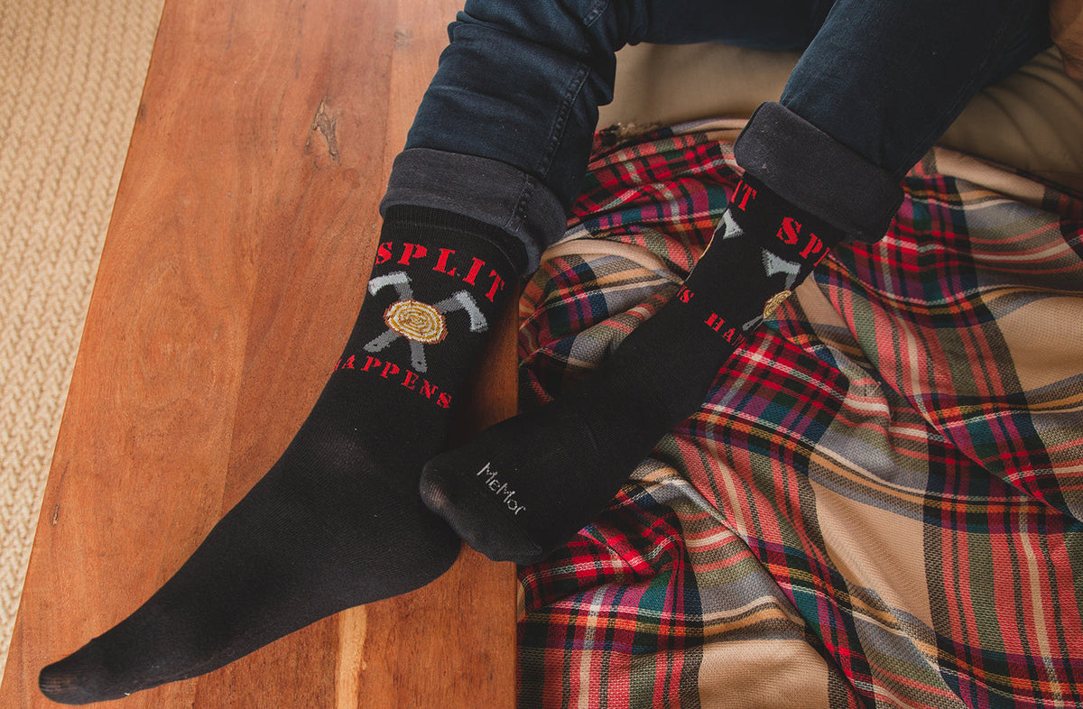 Men's Split Happens Bamboo Blend Novelty Crew Sock