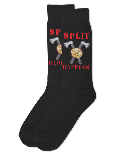 Men's Split Happens Bamboo Blend Novelty Crew Sock