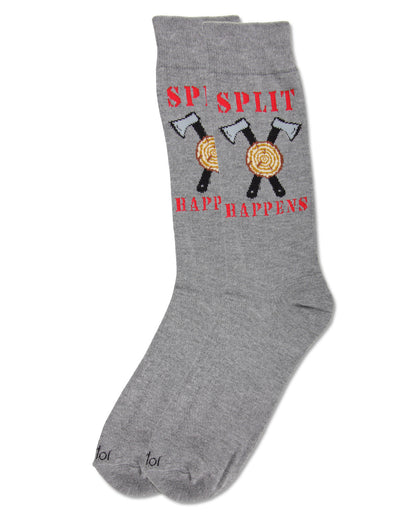 Men's Split Happens Bamboo Blend Novelty Crew Sock