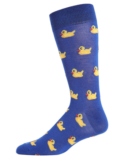 Men's "Rubber Duck" Rayon from Bamboo Blend Novelty Crew Sock