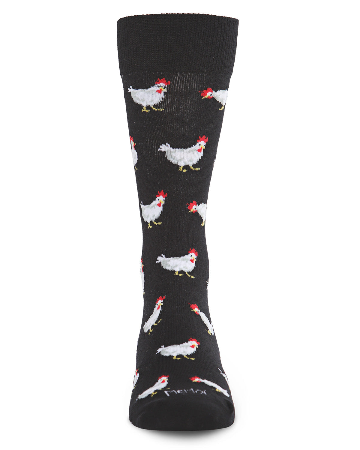 Men's Funny Chicken Pattern Rayon from Bamboo Blend Novelty Crew Sock
