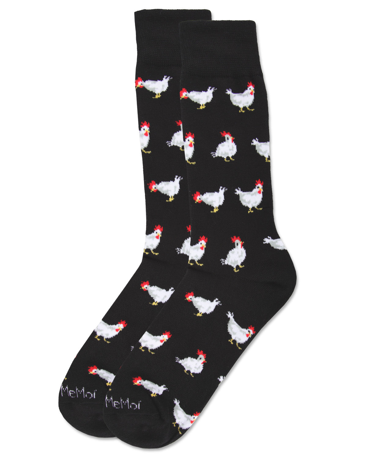Men's Funny Chicken Pattern Rayon from Bamboo Blend Novelty Crew Sock