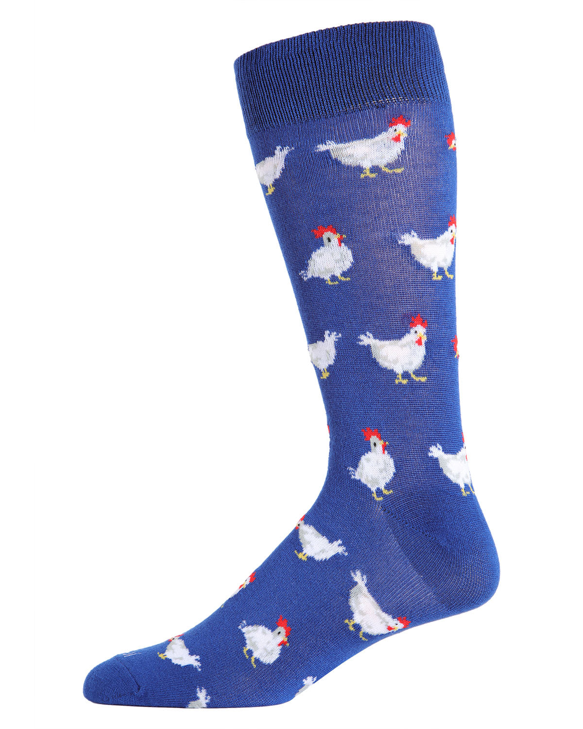 Men's Funny Chicken Pattern Rayon from Bamboo Blend Novelty Crew Sock