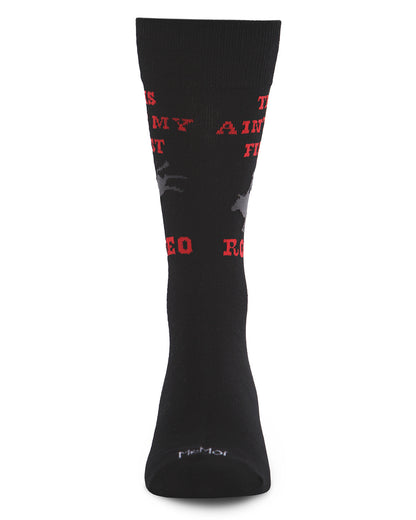 Men's Aint' My First Rodeo Bamboo Blend Novelty Crew Sock