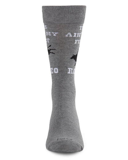 Men's Aint' My First Rodeo Bamboo Blend Novelty Crew Sock