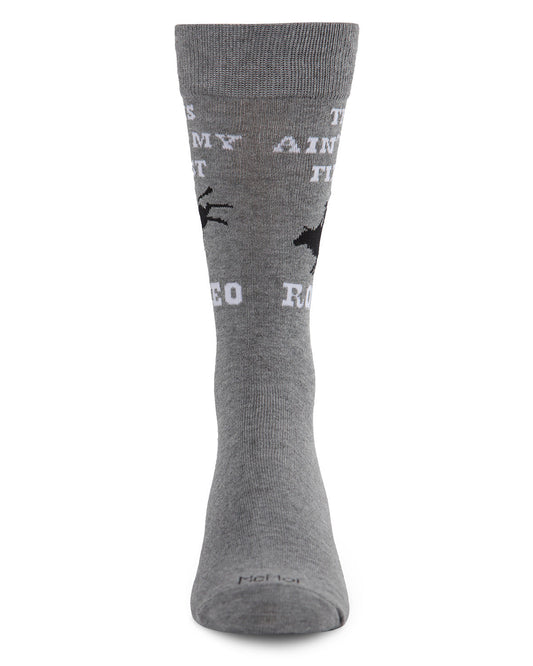Men's Aint' My First Rodeo Bamboo Blend Novelty Crew Sock