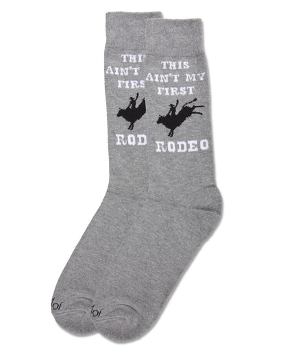 Men's Aint' My First Rodeo Bamboo Blend Novelty Crew Sock