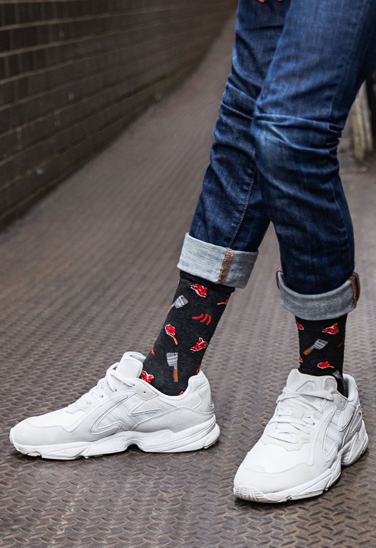 Men's Meat Loving Bamboo Blend Novelty Crew Sock