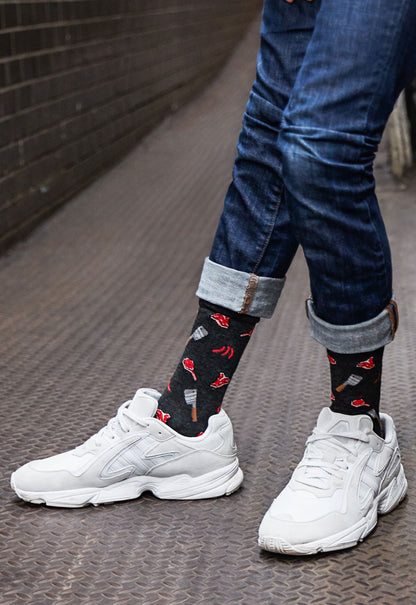 Men's Meat Loving Bamboo Blend Novelty Crew Sock