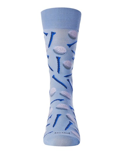 Men's "Golf Ball and Tee" Rayon from Bamboo Blend Novelty Crew Sock