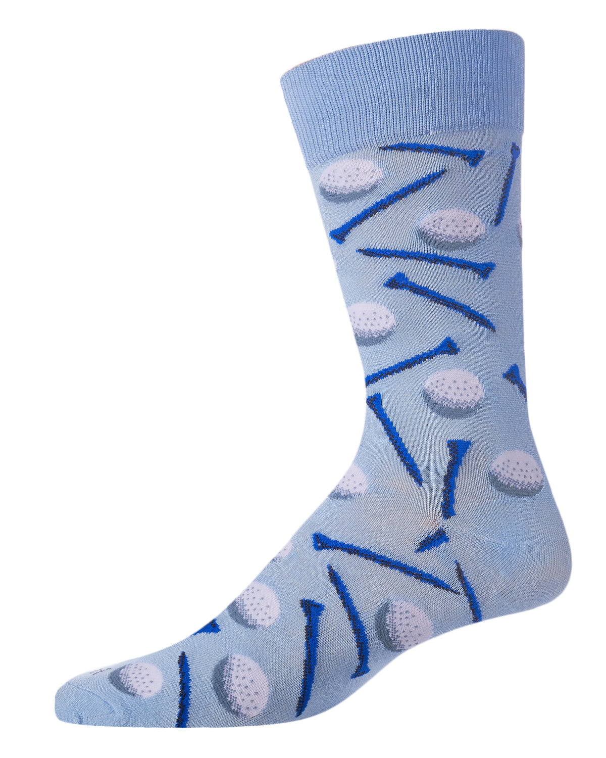 Men's "Golf Ball and Tee" Rayon from Bamboo Blend Novelty Crew Sock
