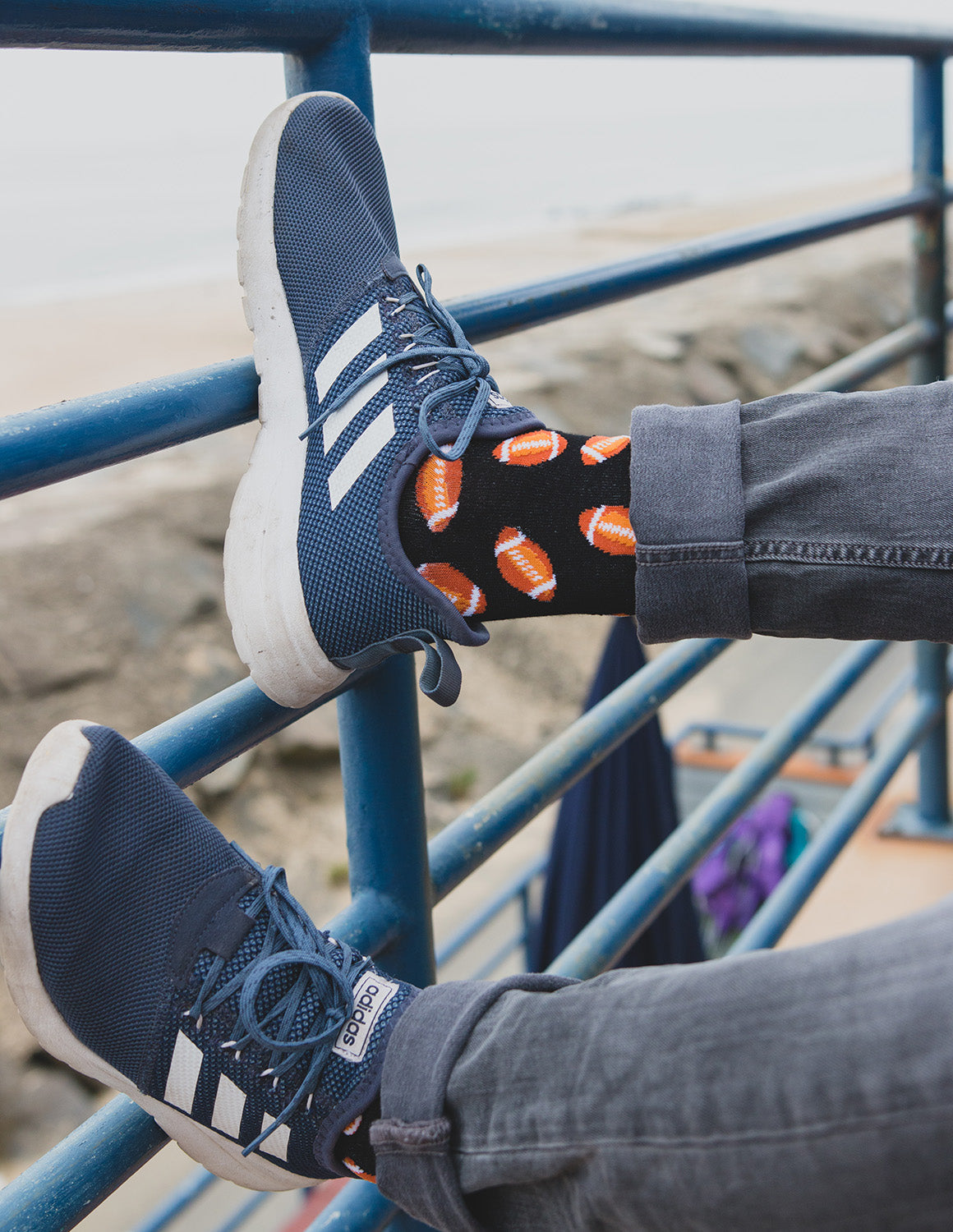Men's "Football Fan" Rayon from Bamboo Blend Novelty Crew Sock