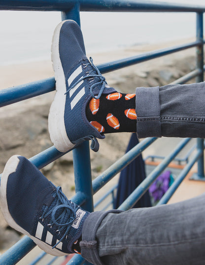 Men's "Football Fan" Rayon from Bamboo Blend Novelty Crew Sock