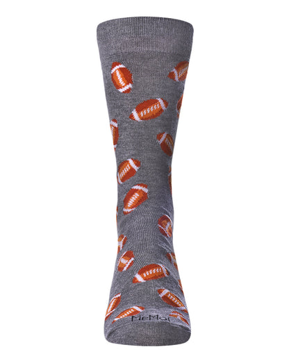 Men's "Football Fan" Rayon from Bamboo Blend Novelty Crew Sock