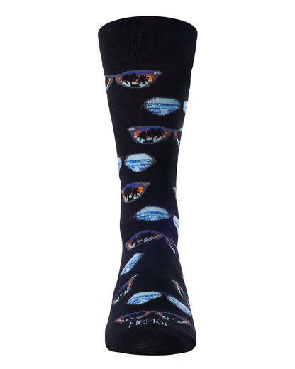 Men's Cool Sunglasses Bamboo Blend Novelty Crew Sock