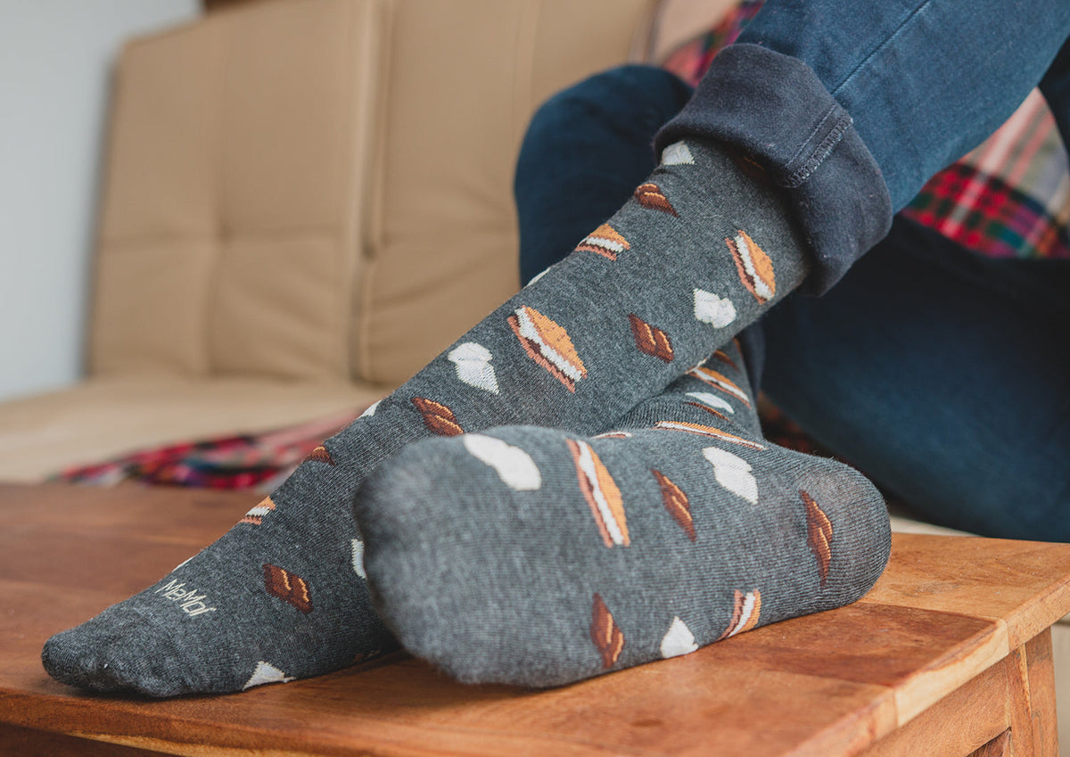 Men's I'd Like S'mores Please Bamboo Blend Crew Sock
