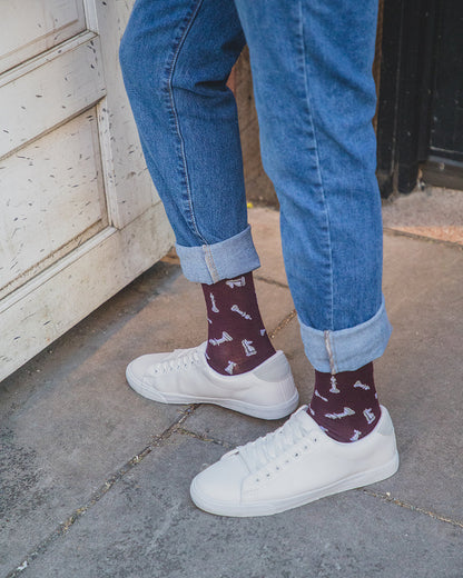 Men's Checkmate Chess Rayon From Bamboo Crew Socks