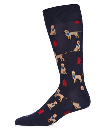 Men's Fire Hydrant Dog Bamboo Blend Novelty Crew Sock