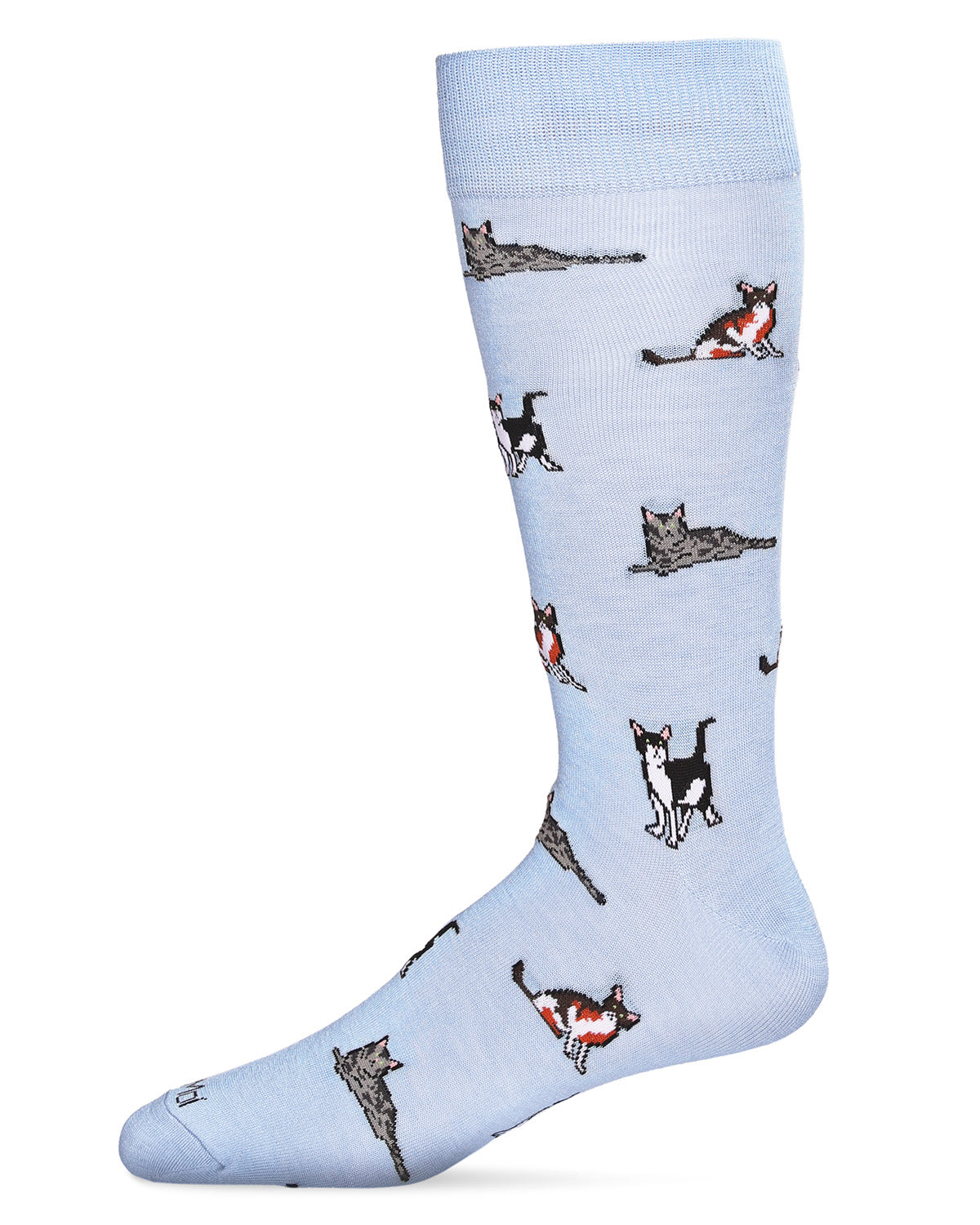 Men's Hip Cool Cats Bamboo Blend Novelty Crew Sock